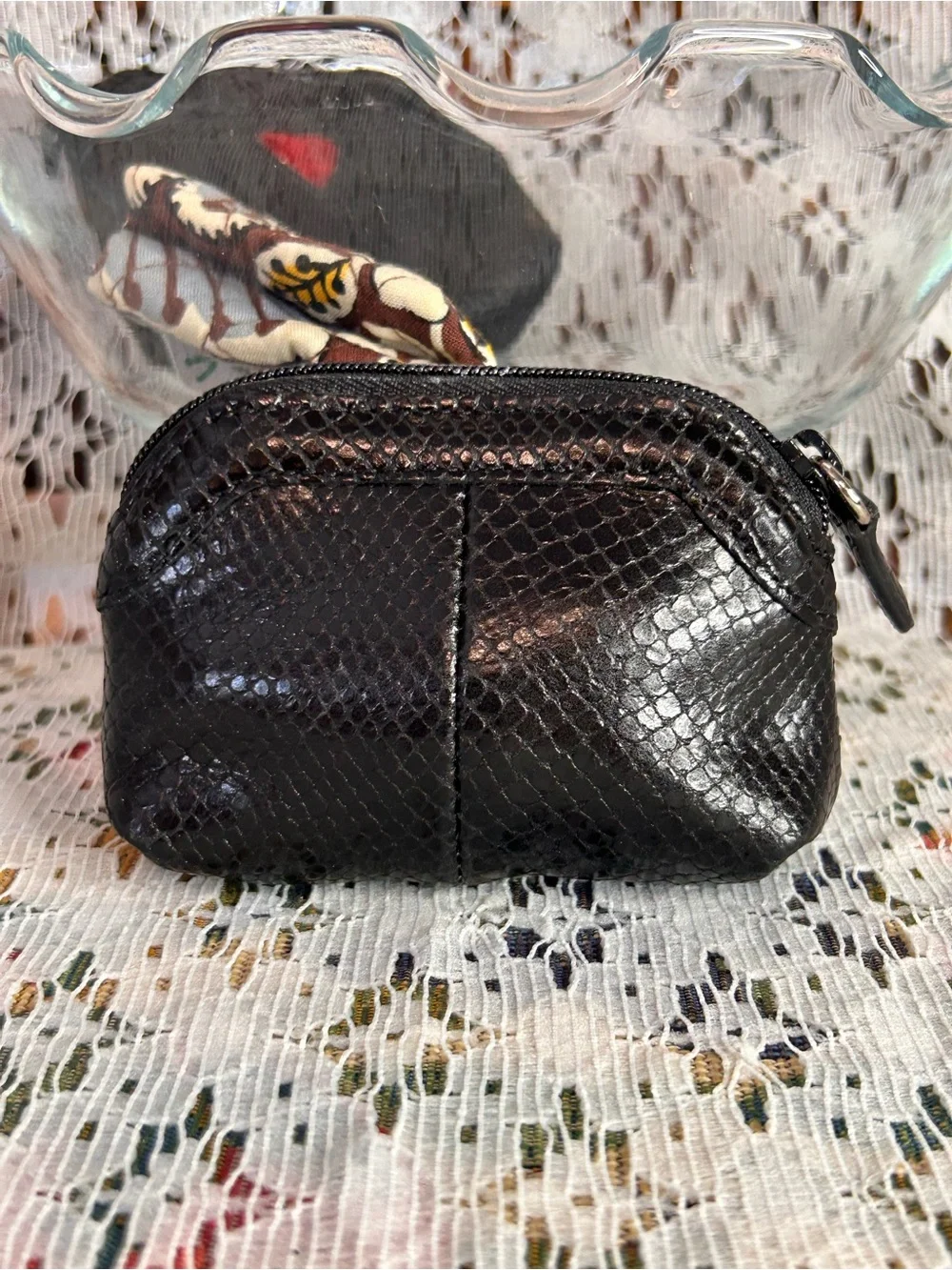 Brighton Snakeskin Look Leather Coin Purse